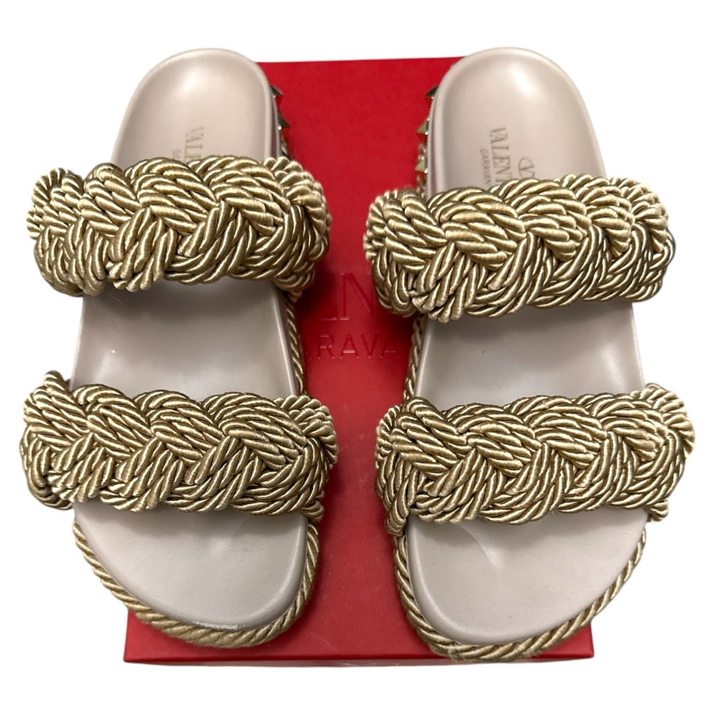 Valentina Gold Braided Sandals